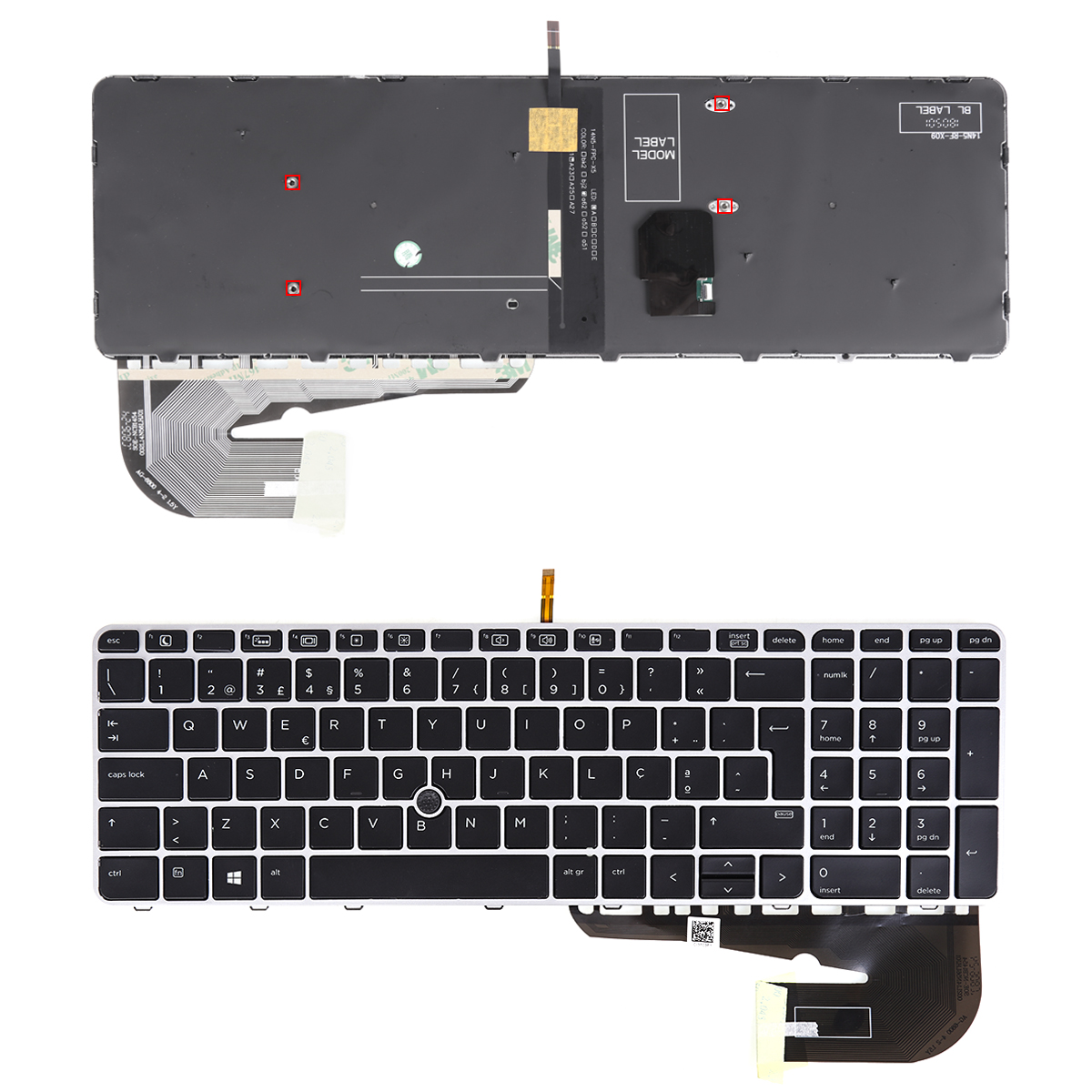 Picture of New Replacement Laptop Keyboard For HP EliteBook 755 G3 850 G3 850 G4 ZBook 15u G3 G4 SILVER FRAME BLACK (with point,Backlit，Win8) PO Layout